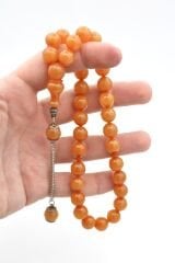 Gümüş Kaplama Kamçılı Küre Kesim Beyaz Katalin Tesbih İri Boy