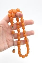 Gümüş Kaplama Kamçılı Fıçı Kesim Beyaz Katalin Tesbih İri Boy