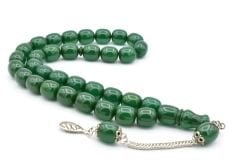 Gümüş Kaplama Kamçılı Fıçı Kesim Mavi Katalin Tesbih İri Boy