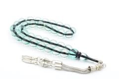 Küre Kesim Kokulu Açık Mavi Toz Kehribar Tesbih 10 Mm