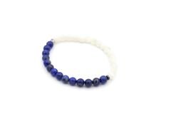 DOĞAL LAPİS LAZULİ VE AY TAŞI BİLEKLİK 1.KALİTE DOĞAL TAŞ