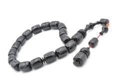 Hakkı Usta İmzalı Fıçı Kesim Siyah Sıkma Kehribar Efe Maskot Tesbih