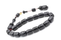 Hakkı Usta İmzalı Fıçı Kesim Siyah Sıkma Kehribar Efe Maskot Tesbih