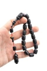 Hakkı Usta İmzalı Fıçı Kesim Siyah Sıkma Kehribar Efe Maskot Tesbih