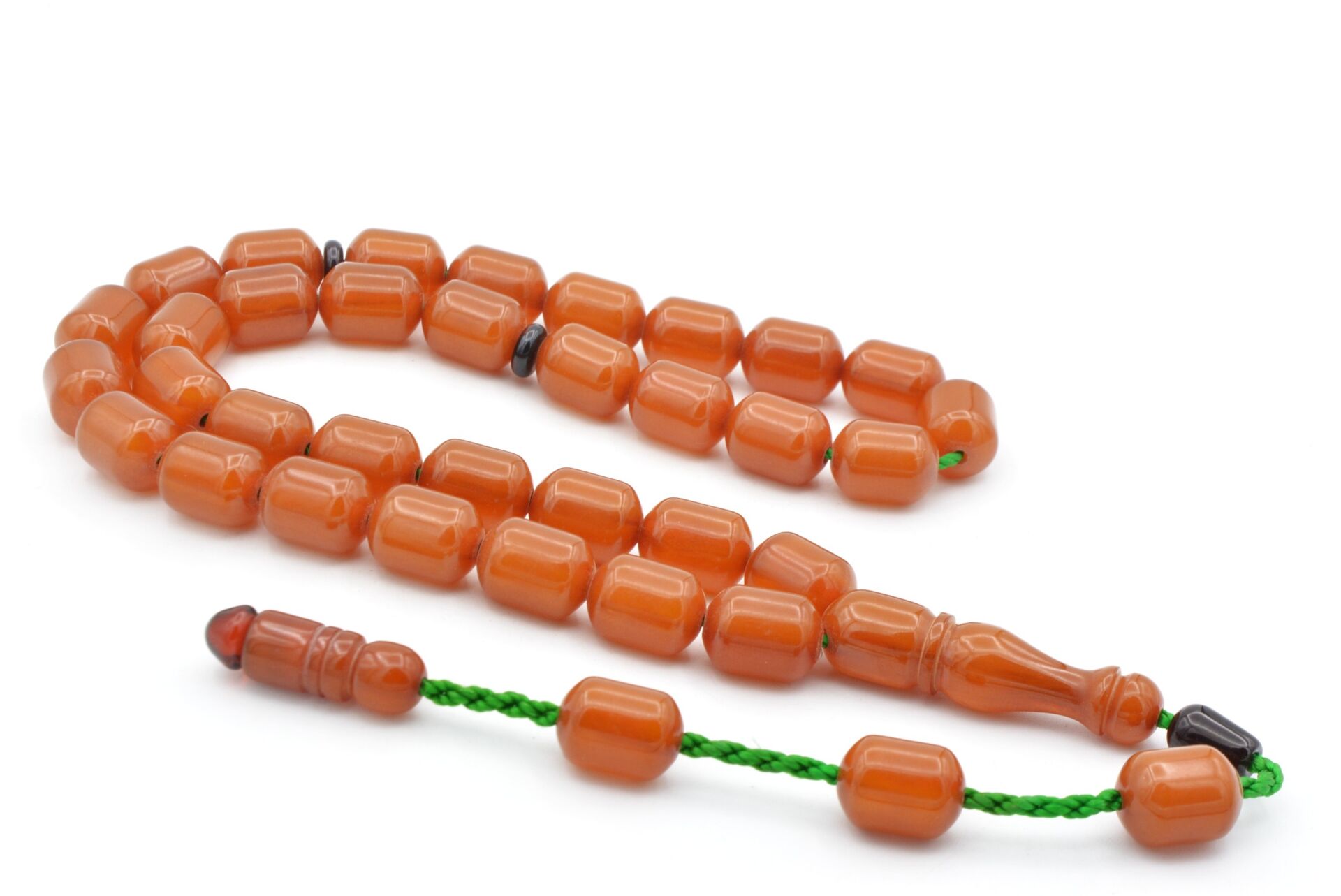 USTA İŞİ SİSTEMLİ FIÇI KESİM ÇUBUK MALZEME TURUNCU SIKMA KEHRİBAR TESBİH 130