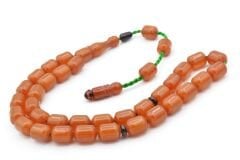 USTA İŞİ SİSTEMLİ FIÇI KESİM ÇUBUK MALZEME TURUNCU SIKMA KEHRİBAR TESBİH 130