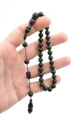 USTA İŞİ SİSTEMLİ KÜRE KESİM YEŞİL SIKMA KEHRİBAR TESBİH 120