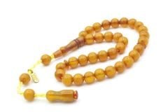 Hakkı Usta İmzalı Küre Kesim Bilek Boy Sarı Sıkma Kehribar Tesbih