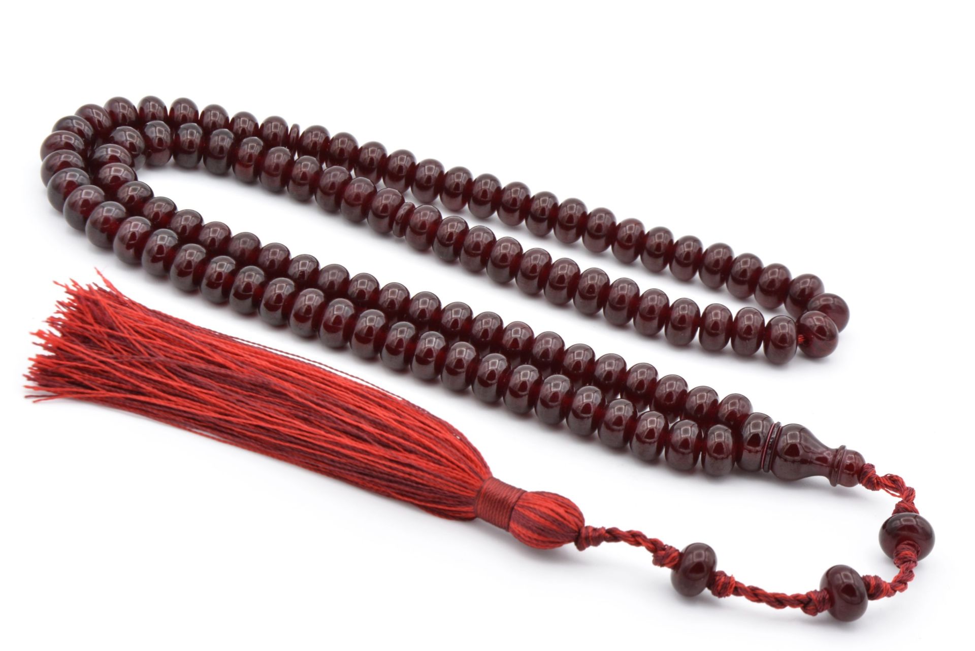 Saçaklı Sistemli 99 luk Bordo Katalin Tesbih