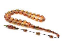 Murat Akbulut İmzalı Beyzi Kesim Mavi Ateş Kehribar Tesbih