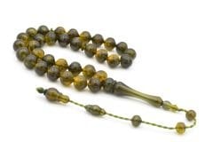 Sistemli Sığırcık Kesim Hareli Zeytin Yeşili Toz Pres Kehribar Tesbih