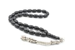 Gümüş Kaplama Kamçılı Bilek Boy Oltu Taşı Tesbih