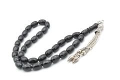 Gümüş Kaplama Kamçılı Bilek Boy Oltu Taşı Tesbih