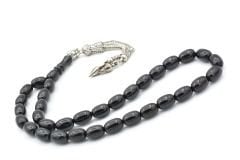 Gümüş Kaplama Kamçılı Bilek Boy Oltu Taşı Tesbih