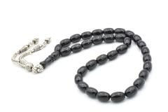 Gümüş Kaplama Kamçılı Bilek Boy Oltu Taşı Tesbih