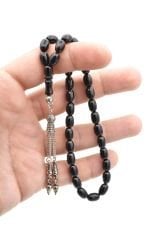 Gümüş Kaplama Kamçılı Bilek Boy Oltu Taşı Tesbih