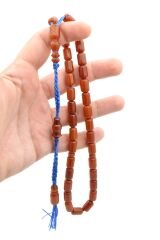 USTA İŞİ SİSTEMLİ KAPSÜL KESİM ÇUBUK MALZEME TURUNCU SIKMA KEHRİBAR TESBİH 124