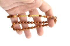 Hakkı Usta İmzalı Bilek Boy Sarı Sıkma Kehribar Tesbih