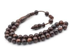 ÖZEL YAPIM KÜRE KESİM KAHVERENGİ ÇEKOSLAVAK KATALİN TESBİH