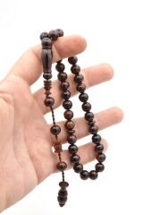 ÖZEL YAPIM KÜRE KESİM KAHVERENGİ ÇEKOSLAVAK KATALİN TESBİH