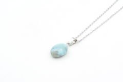 Hakiki Doğal Atlantis Larimar Taşı Kolye Ucu