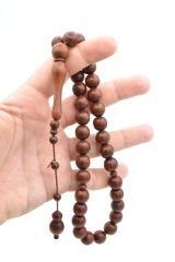 Hakkı Usta İmzalı Sistemli Küre Kesim İri Boy Gül Ağacı Tesbih 12 Mm