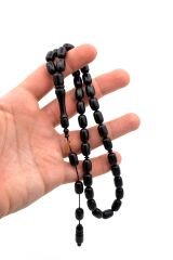 USTA İŞİ SİSTEMLİ KAPSÜL KESİM SİYAH UÇAK CAMI TESBİH İRİ BOY