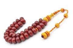 Ahmet Emin Yapımı Osmanlı Model Vişne Sıkma Kehribar Tesbih 001