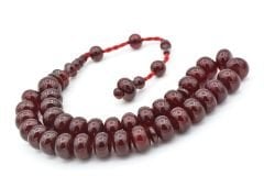 Ahmet Emin Yapımı Osmanlı Model Vişne Sıkma Kehribar Tesbih 002