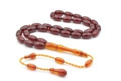 Ahmet Emin Yapımı Arpa Kesim Osmanlı Vişne Sıkma Kehribar Tesbih