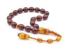 Ahmet Emin Yapımı Osmanlı Model Vişne Sıkma Kehribar Efe Maskot Tesbih