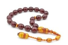 Ahmet Emin Yapımı Osmanlı Model Vişne Sıkma Kehribar Efe Maskot Tesbih