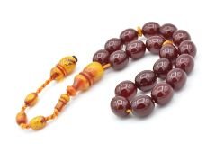 Ahmet Emin Yapımı Osmanlı Model Vişne Sıkma Kehribar Efe Maskot Tesbih