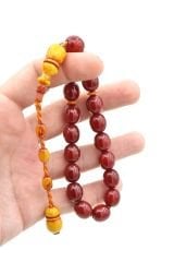 Ahmet Emin Yapımı Osmanlı Model Kırmızı Sıkma Kehribar Efe Maskot Tesbih