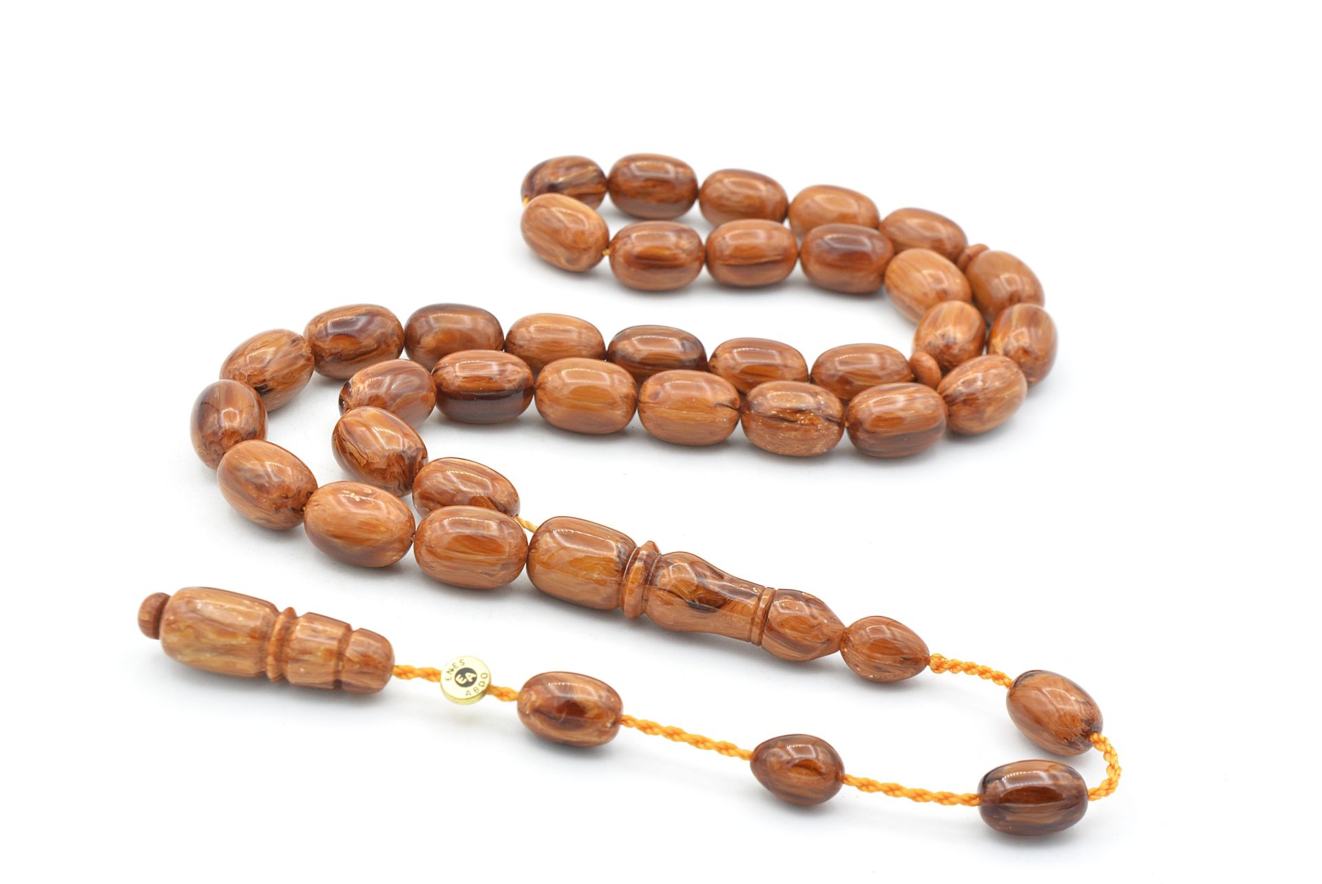 Enes Abdo İmzalı Kapsül Kesim Kahverengi Çekoslavak Katalin Tesbih