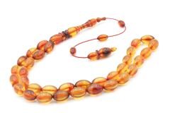 SİSTEMLİ USTA YAPIMI KALEM İŞİ İMAMELİ SÜZME KIRMIZI SIKMA KEHRİBAR TESBİH