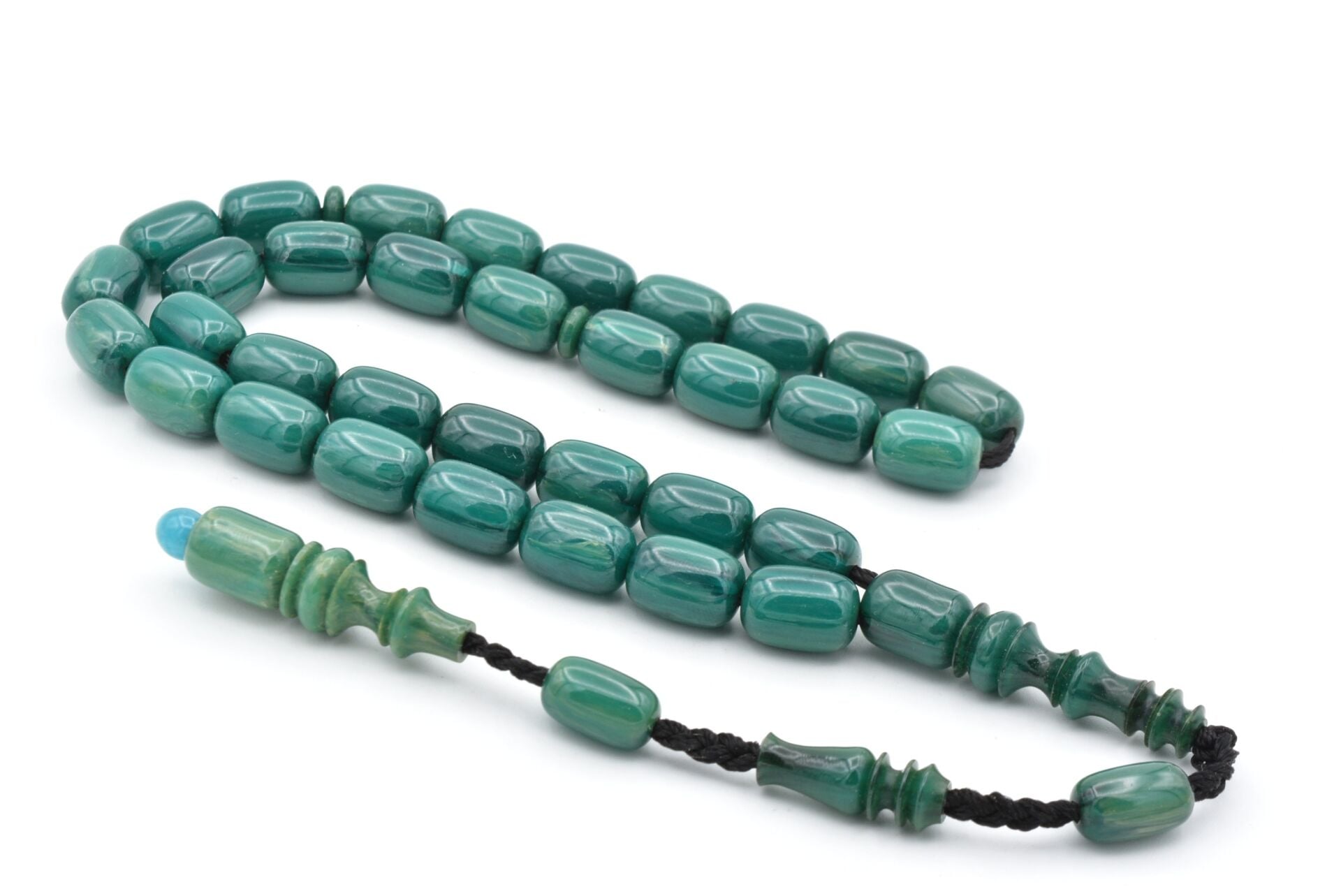 Hakkı Usta İmzalı Kapsül Kesim İri Boy Mavi Katalin Tesbih