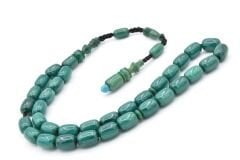 Hakkı Usta İmzalı Kapsül Kesim İri Boy Mavi Katalin Tesbih