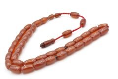 USTA İŞİ SİSTEMLİ KAPSÜL KESİM ÇUBUK MALZEME TURUNCU SIKMA KEHRİBAR TESBİH 122