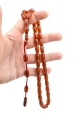 USTA İŞİ SİSTEMLİ KAPSÜL KESİM ÇUBUK MALZEME TURUNCU SIKMA KEHRİBAR TESBİH 122