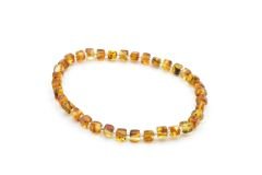 Hakiki Sertifikalı Doğal Küp Kesim Kehribar Bileklik 001