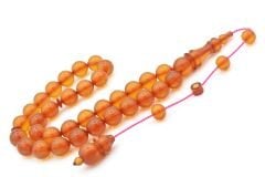 Ömer Mekik İmzalı Küre Kesim Sarı Ateş Kehribar Tesbih