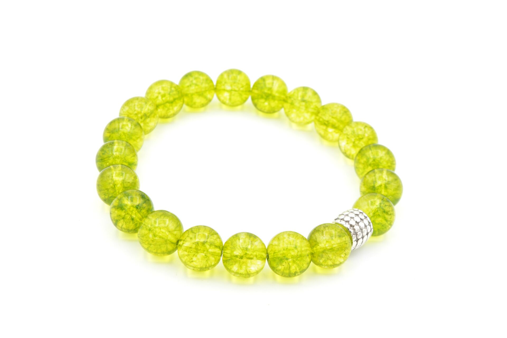 Hakiki Doğal Olivin Peridot Taşı Bileklik 10 Mm