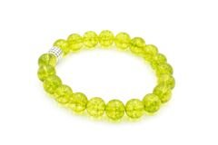 Hakiki Doğal Olivin Peridot Taşı Bileklik 10 Mm