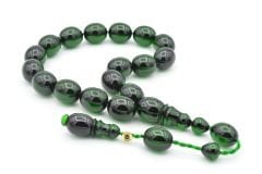 Enes Abdo İmzalı Beyzi Kesim Koyu Yeşil Sıkma Kehribar Efe Maskot Tesbih