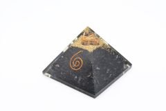 Hakiki Doğal Siyah Turmalin Taşı Orgonit Piramit