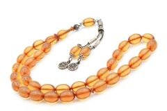 0.6 Şeffaf Delim Beyzi Kesim Şeffaf Ateş Kehribar Tesbih