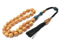 USTA İŞİ SİSTEMLİ BEYZİ KESİM KREM RENGİ SIKMA KEHRİBAR TESBİH 073