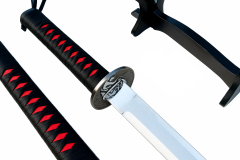 90 Cm Paslanmaz Çelik Siyah Samurai Kılıcı Katana Stand ve Kılıf Hediyeli
