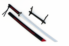 90 Cm Paslanmaz Çelik Siyah Samurai Kılıcı Katana Stand ve Kılıf Hediyeli